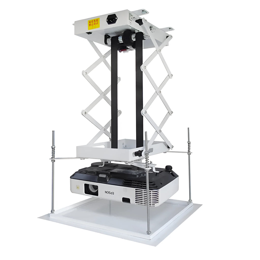 Electric projector lifting hanger with wireless remote control showing ultra-thin 10cm chassis