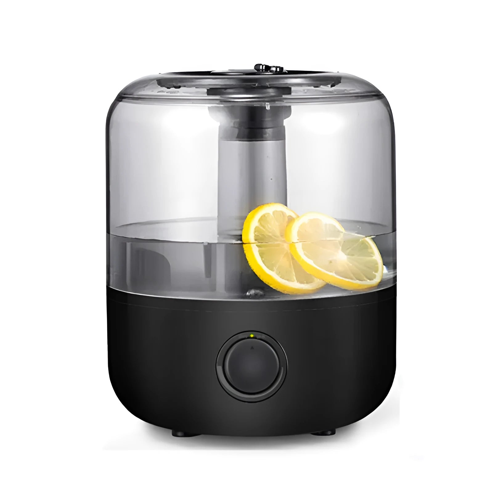 White or black ultrasonic humidifier with 3 litre tank for bedroom use, showing mechanical controls and compact design