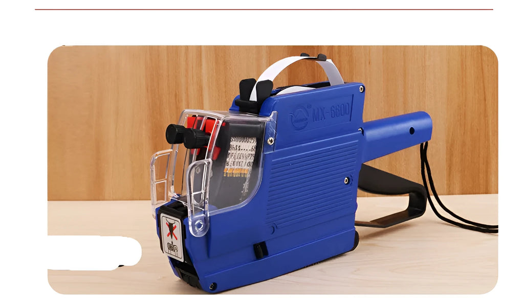Supermarket manual price coding machine for bottle labelling in blue, red or yellow colours