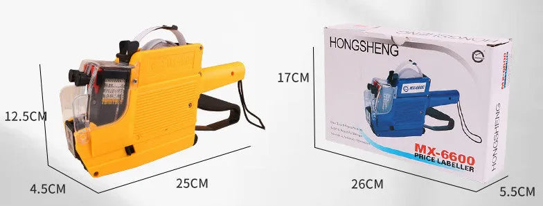 Supermarket manual price coding machine for bottle labelling in blue, red or yellow colours