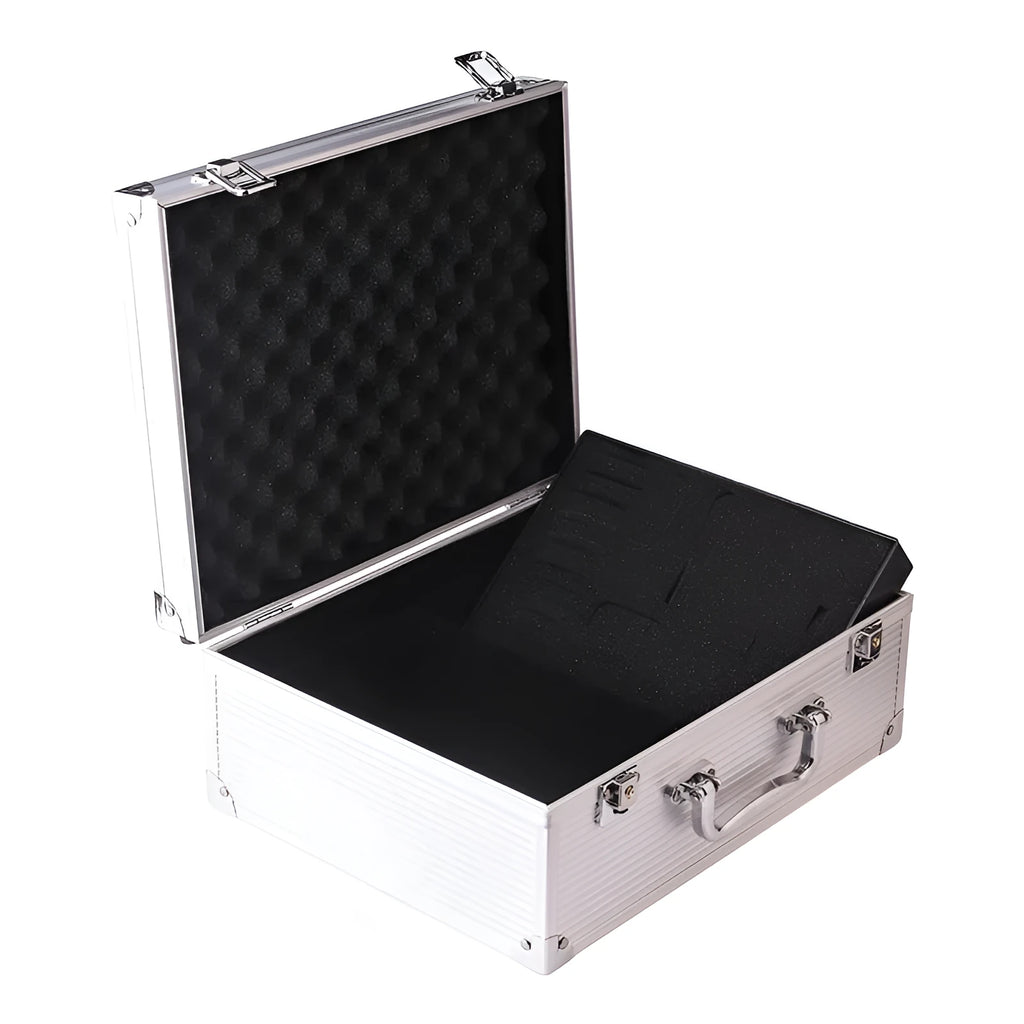 Aluminium alloy tattoo equipment storage box with multiple compartments for organising inks and needles