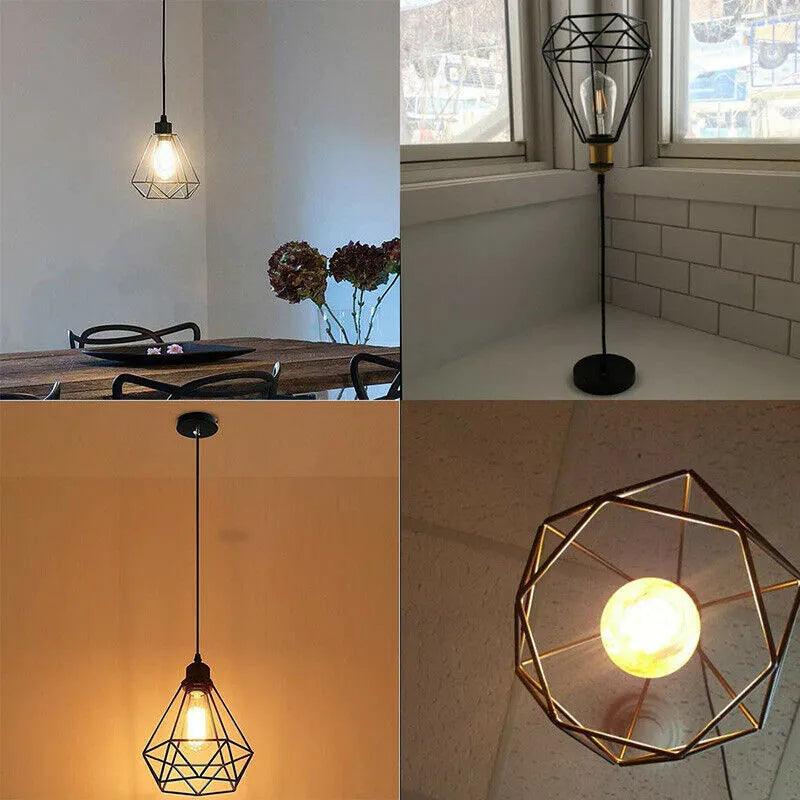 Black iron Nordic retro chandelier with 21x26x26cm retractable dimensions for living room ceiling