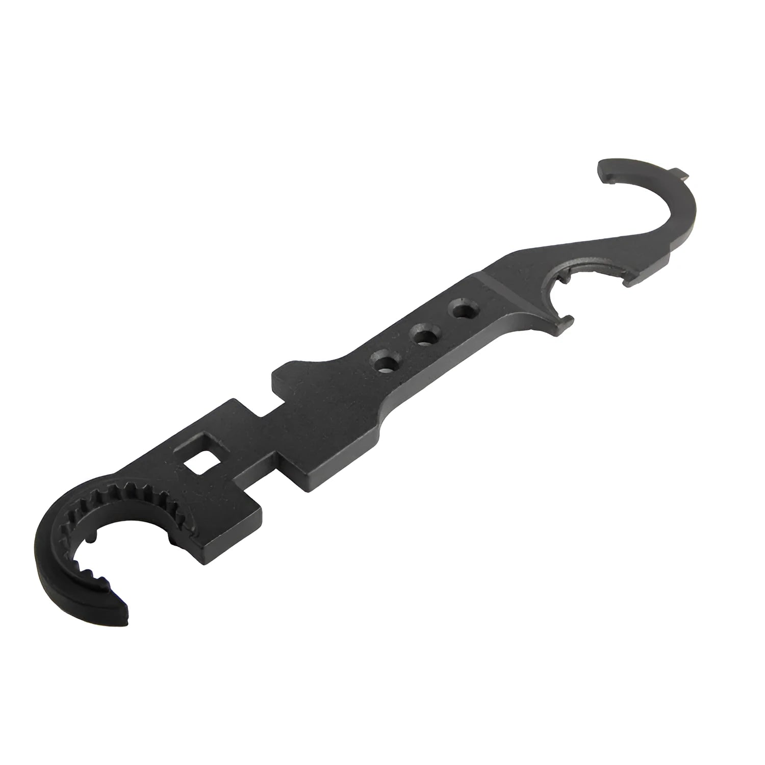 Black all-steel combination wrench for AR15 and M4 firearms on a plain background.