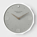 Nordic minimalist round wall clock with perforated design in walnut ash colour