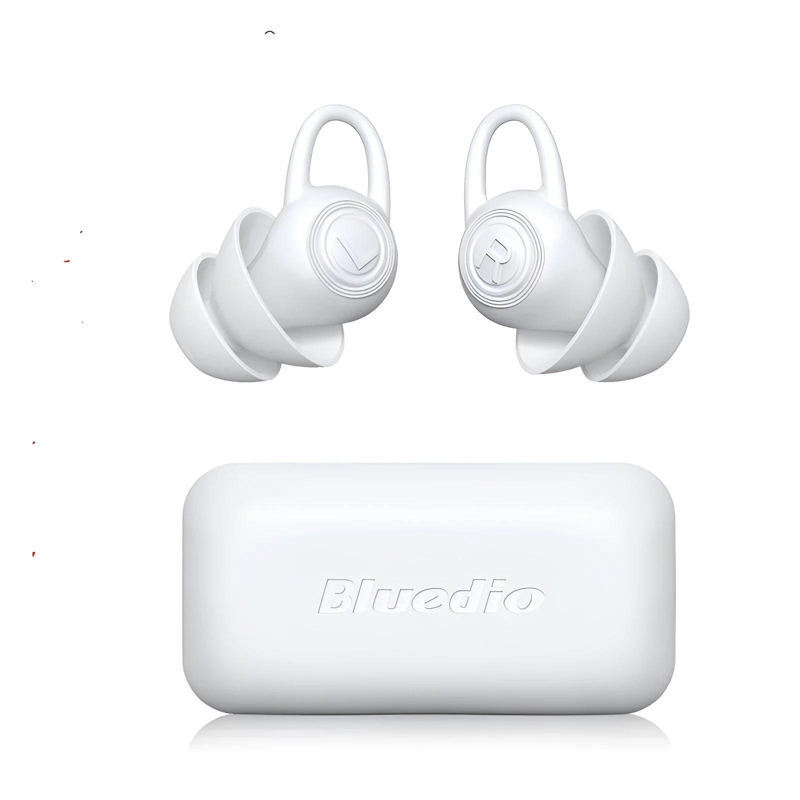 White soft silicone ear plugs for noise reduction with mouldable design