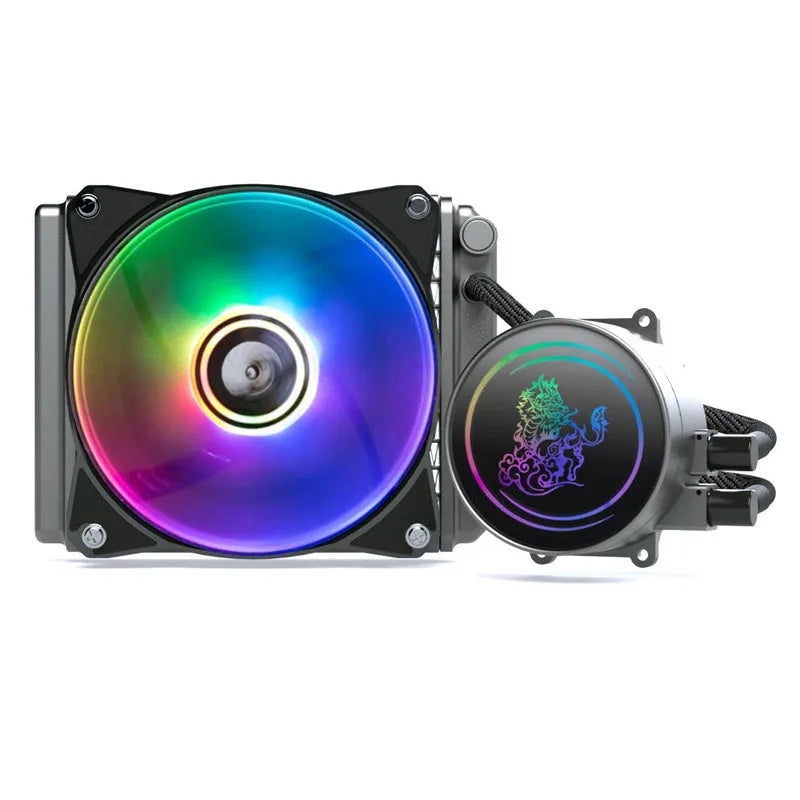 Kirin 240 CPU water cooling radiator with colourful ARGB lighting and 24cm copper-aluminium radiator