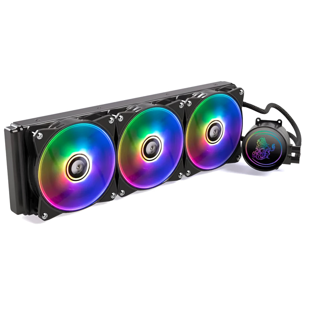 Kirin 240 CPU water cooling radiator with colourful ARGB lighting and 24cm copper-aluminium radiator