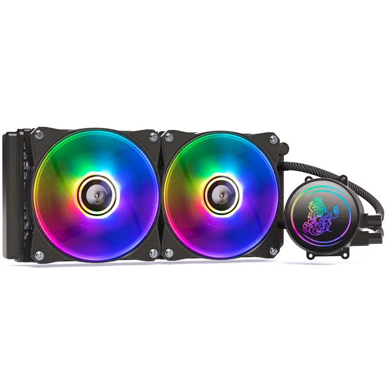 Kirin 240 CPU water cooling radiator with colourful ARGB lighting and 24cm copper-aluminium radiator