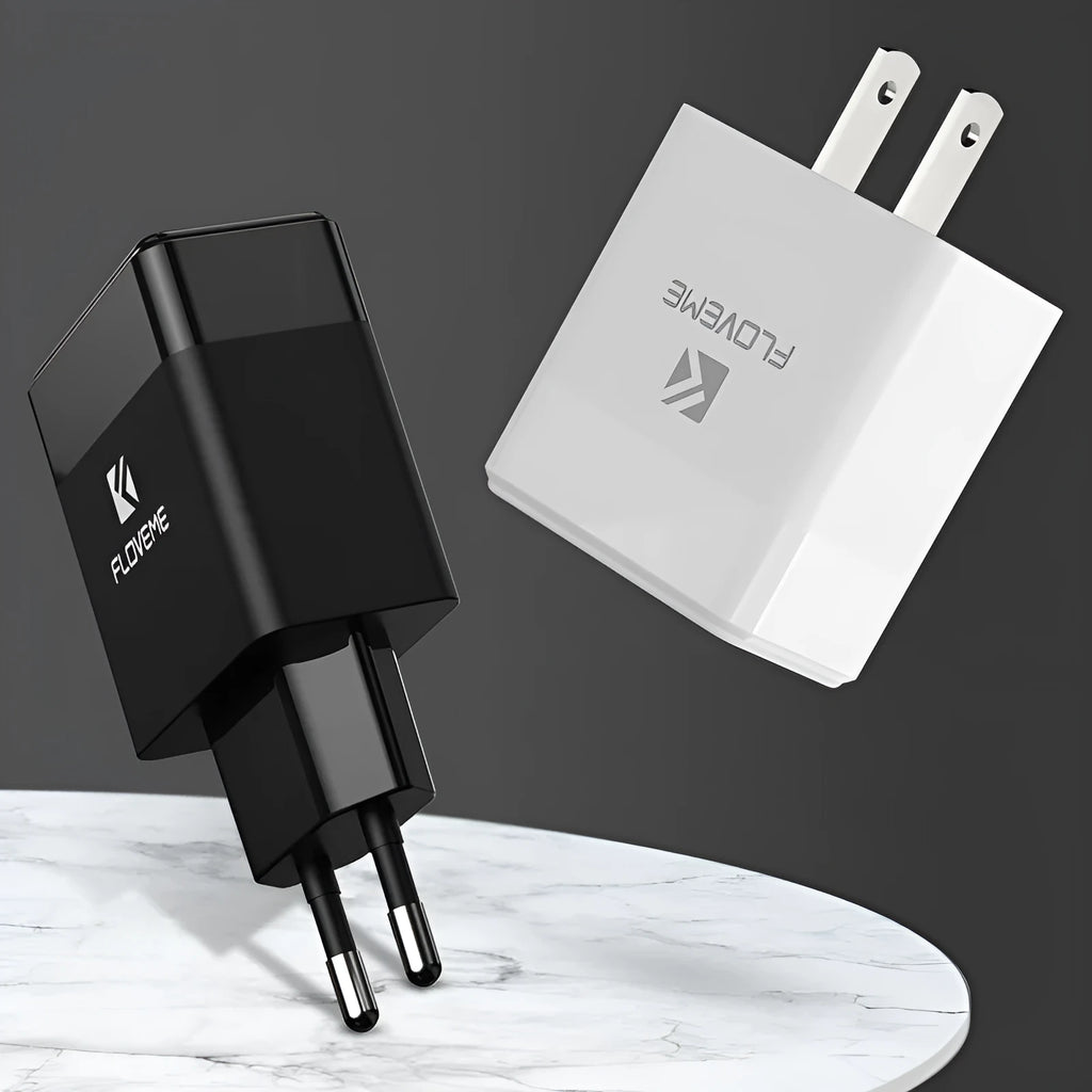 Travel charger European and American standard black USB power adapter