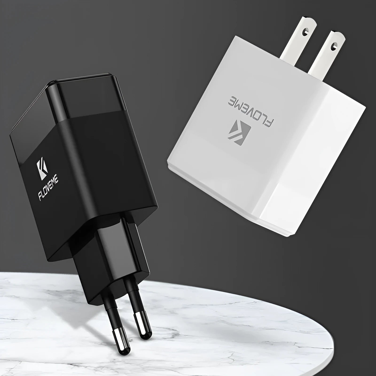 Travel charger European and American standard black USB power adapter