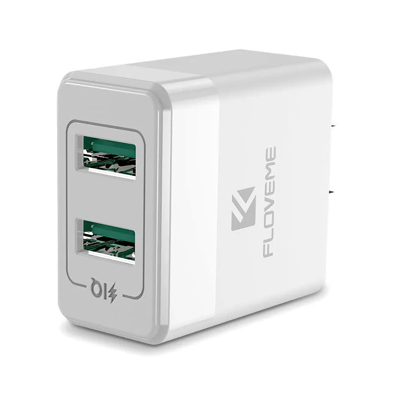 Travel charger European and American standard black USB power adapter
