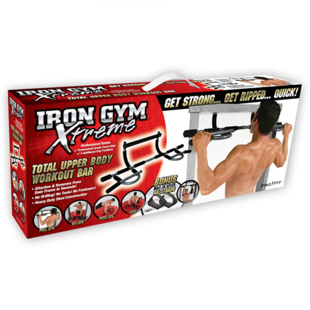 Black steel pipe indoor pull-up bar fitness equipment for home gym.