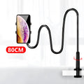 Blue bedside mobile phone holder with memory alloy hose for adjustable device positioning