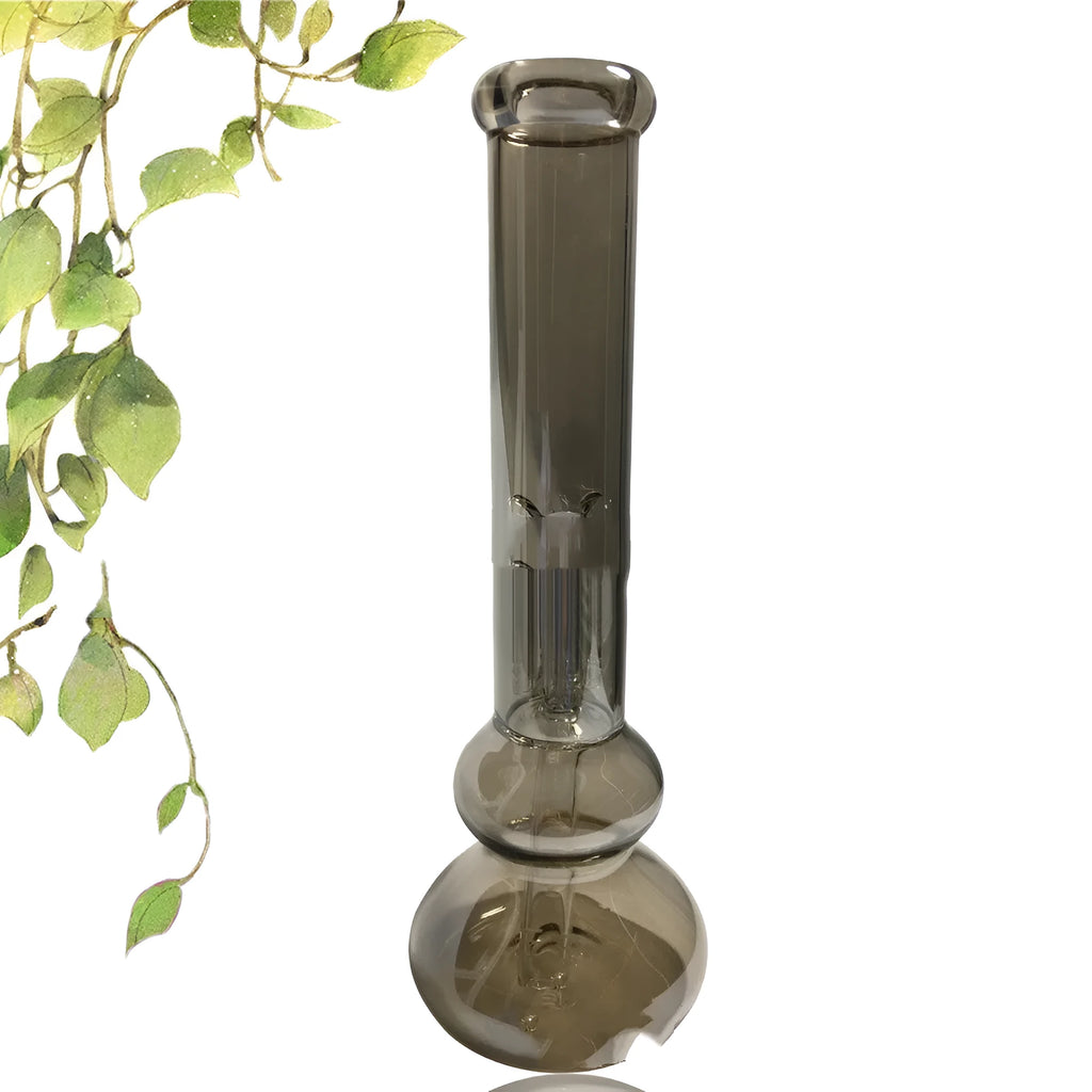 Pure colour glass vase with geometric American design and included decorative ornaments