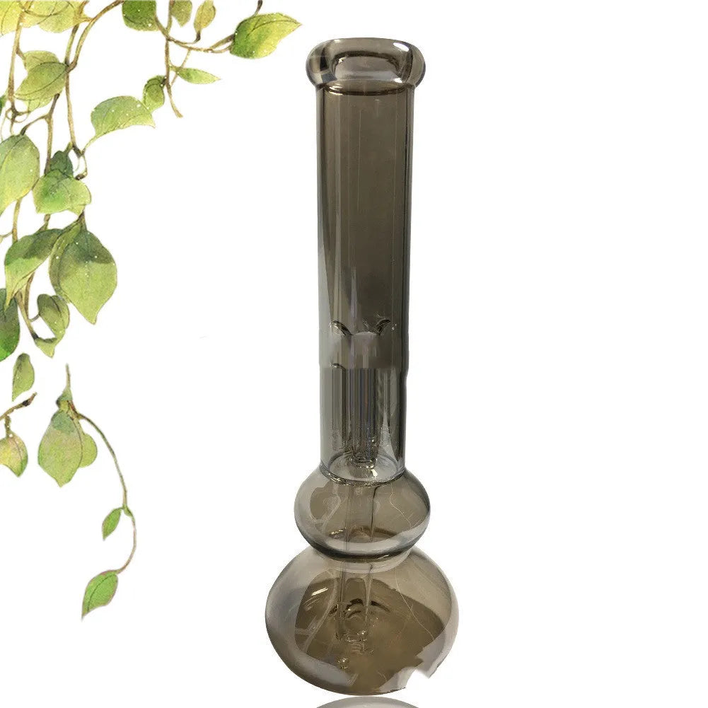 Pure colour glass vase with geometric American design and included decorative ornaments