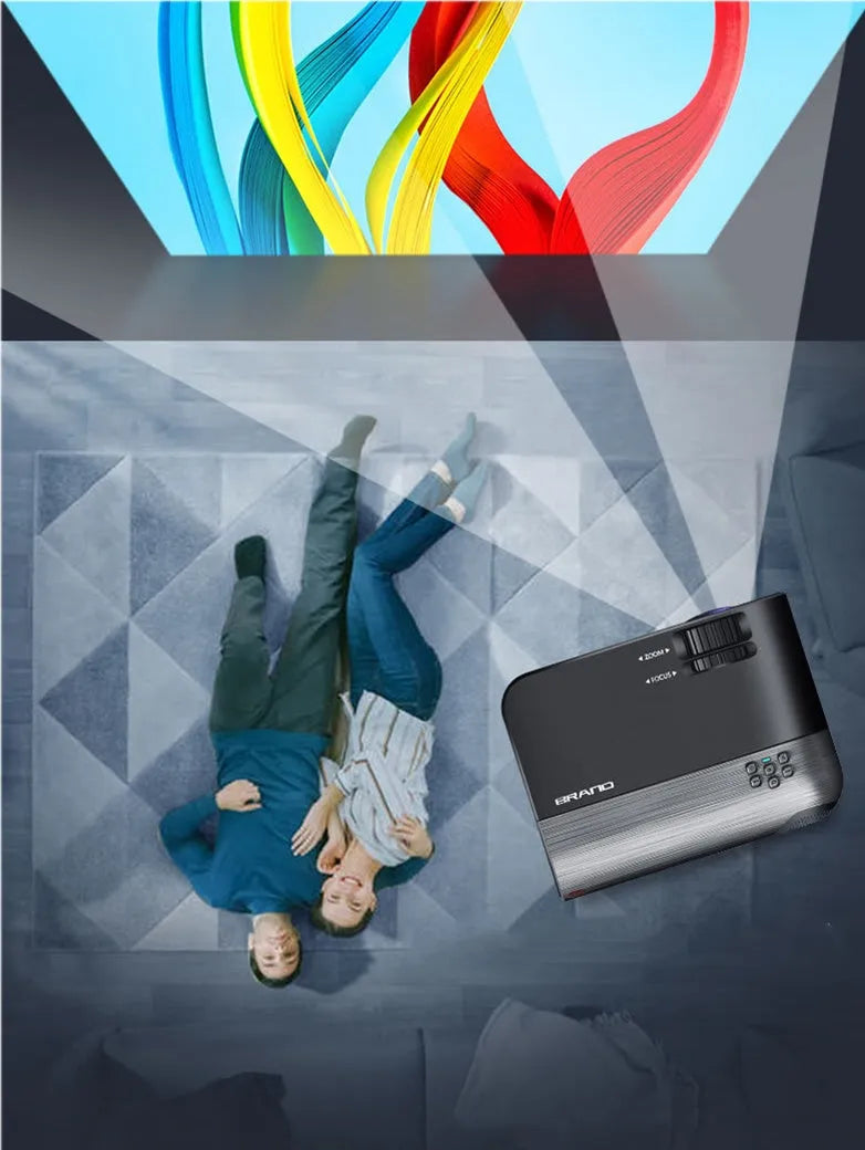 Portable Android wireless projector with 8K Blu-ray lens for mobile phone same-screen projection