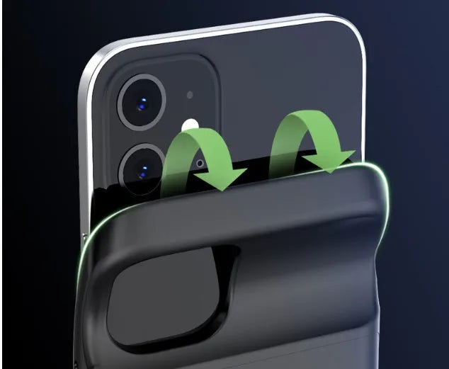 Black TPU soft bag wireless back clip battery for iPhone with polymer lithium-ion technology