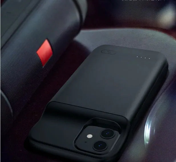 Black TPU soft bag wireless back clip battery for iPhone with polymer lithium-ion technology