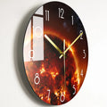 Circular organic glass quartz wall clock silent battery powered 30.5cm living room