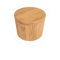 Bamboo seasoning box with spoon in double compartment round, pear-shaped, or single compartment styles