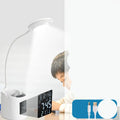 White USB desk lamp with touch controls for study and reading