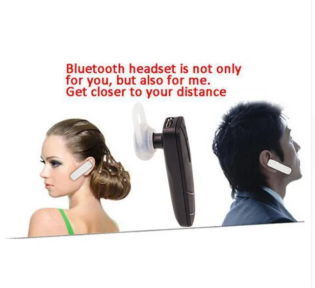 Black and white Bluetooth V4.1 wireless earplug headset with compact in-ear design