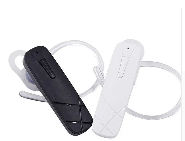 Black and white Bluetooth V4.1 wireless earplug headset with compact in-ear design