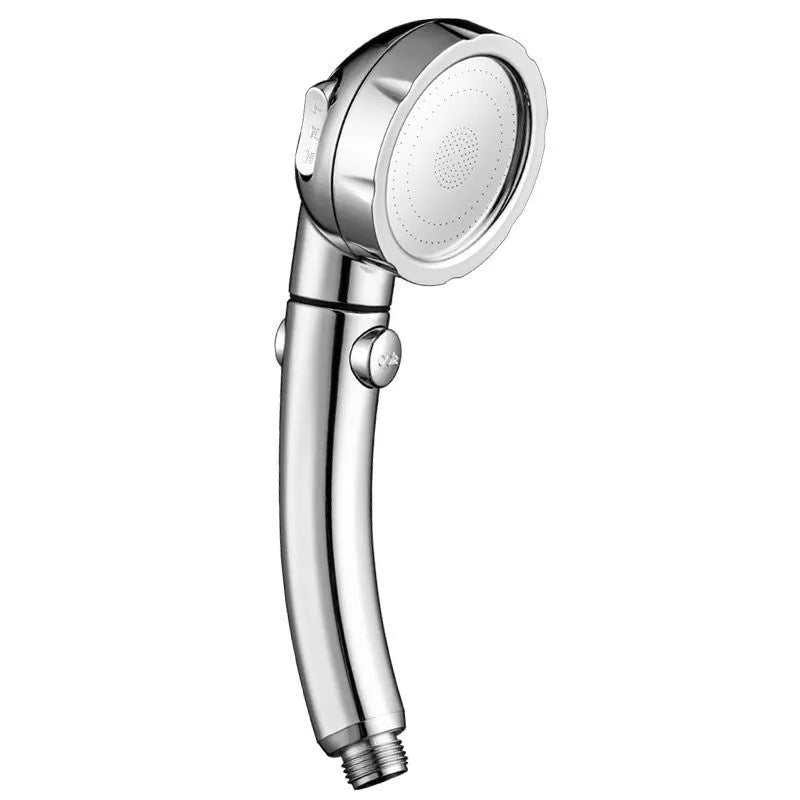 Handheld shower head with universal 4-point interface in blue ABS plastic