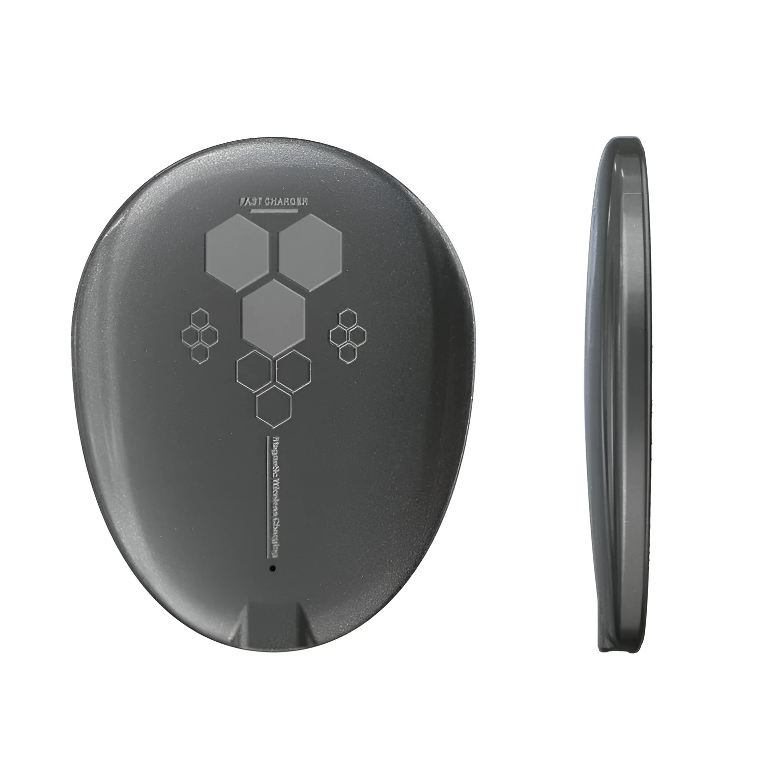 Black magnetic wireless charger C01 with Type-C port on a surface