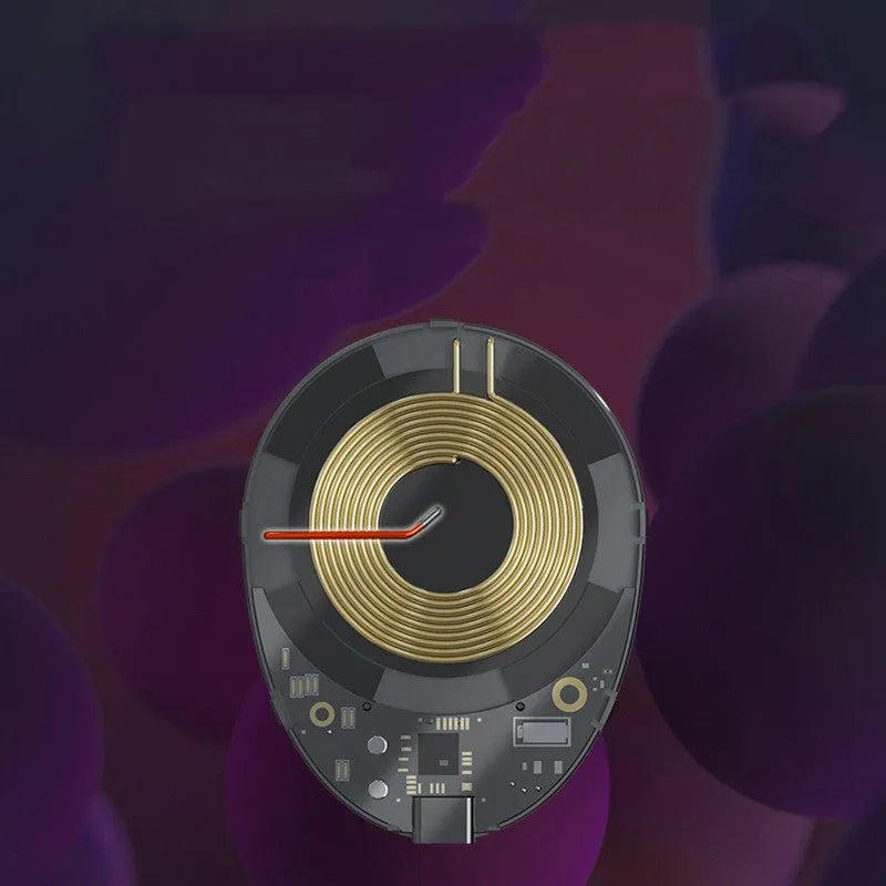 Black magnetic wireless charger C01 with Type-C port on a surface