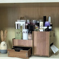Wooden cosmetic storage box with divided compartments in various colour finishes