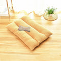 Large dog pet bed in beige with removable washable pad, thick PP cotton filling, 120cm size