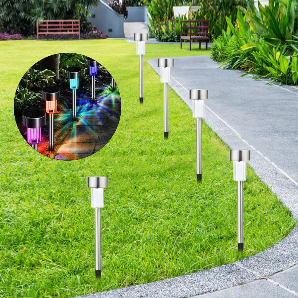Stainless steel garden landscape light with LED illumination and IP44 waterproof rating for outdoor use