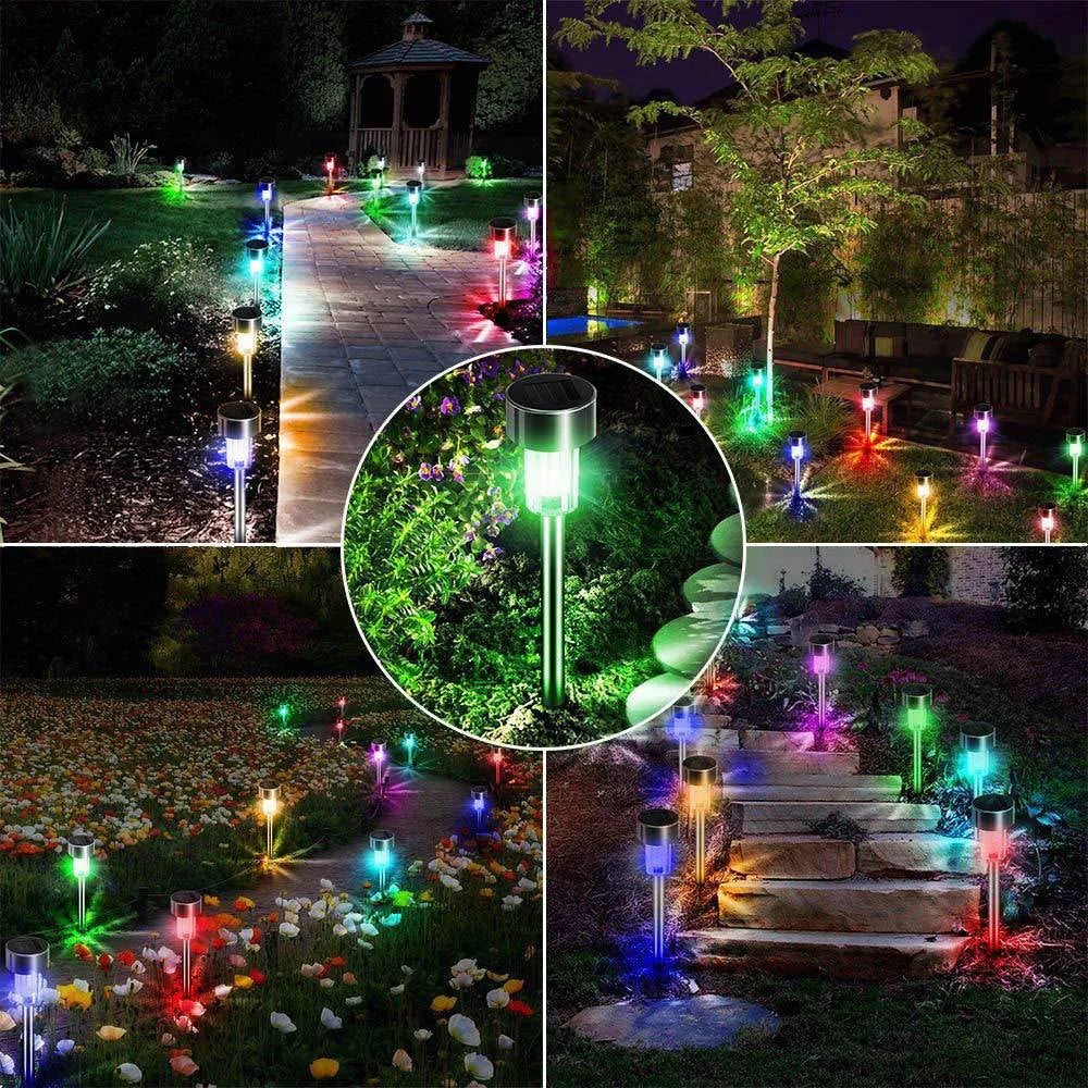 Stainless steel garden landscape light with LED illumination and IP44 waterproof rating for outdoor use