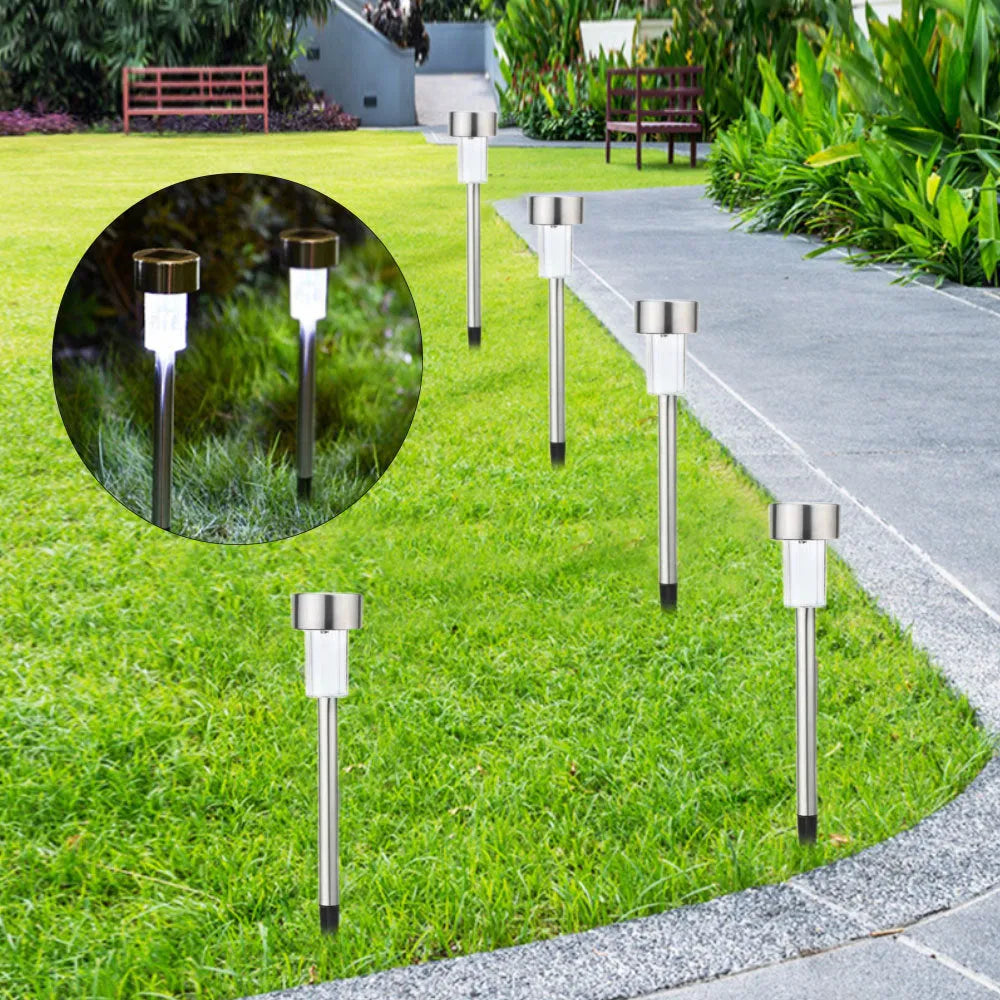 Stainless steel garden landscape light with LED illumination and IP44 waterproof rating for outdoor use
