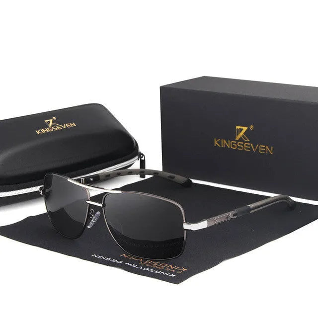 Men polarised UV400 round sunglasses with gold brown aluminium frame and polycarbonate lenses