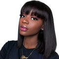 Unice Hair 10 inch real human hair wig in black colour for black women