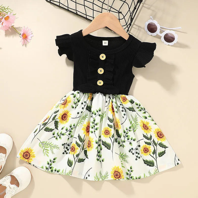 Sleeveless toddler summer dress for baby girls in multiple colour options