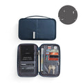 Waterproof travel passport cover in multiple colours showing RFID blocking and document organisation features