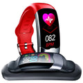 Smart fitness tracker wristband watch with heart rate monitoring and digital display