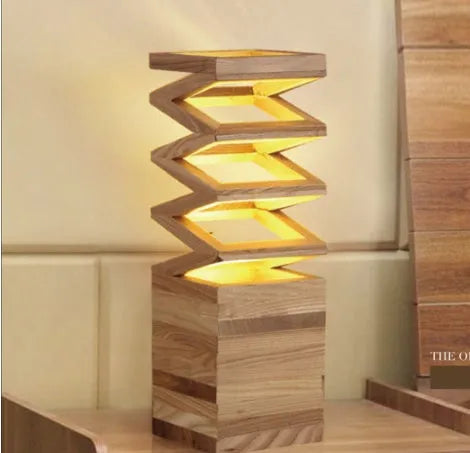 Creative solid wood table lamp European style large 120X120 US style solid wood colour on desk