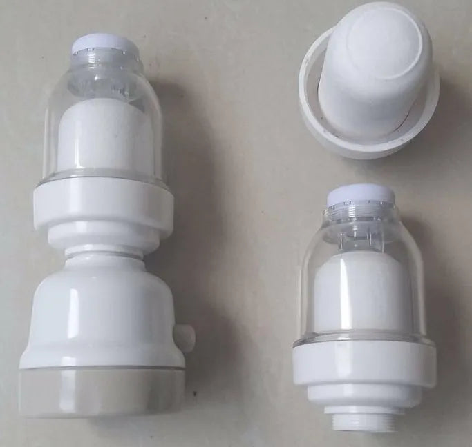 Faucet booster shower 3-mode spray ABS tap attachment white and grey 360-degree rotating for round kitchen taps