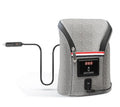 Grey Oxford cloth portable car USB baby bottle warmer with electronic display and buckle strap