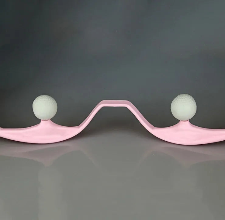 Plastic pressure point therapy massager in blue colour showing adjustable width and 3D floating point design