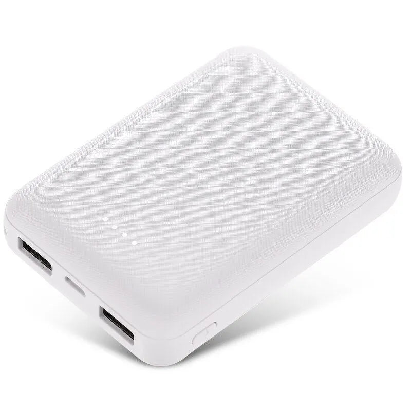 Large capacity ultra-thin power bank 10000mAh with multi-U ports in Black, 90x63x22mm plastic shell