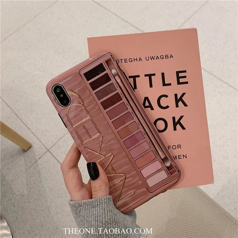 Silicone iPhone case with eye shadow colour blend design in flesh tone