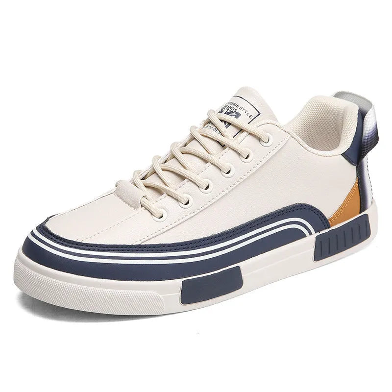 Men's casual canvas shoes with mesh upper in Milan beige and white/green colours