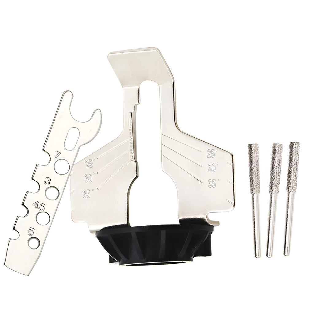 Silver metal chain grinding machine accessory with 20mm length and 100-tooth band saw blade configuration