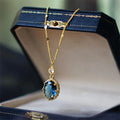 Gold geometric French retro necklace on copper base for unisex wear.