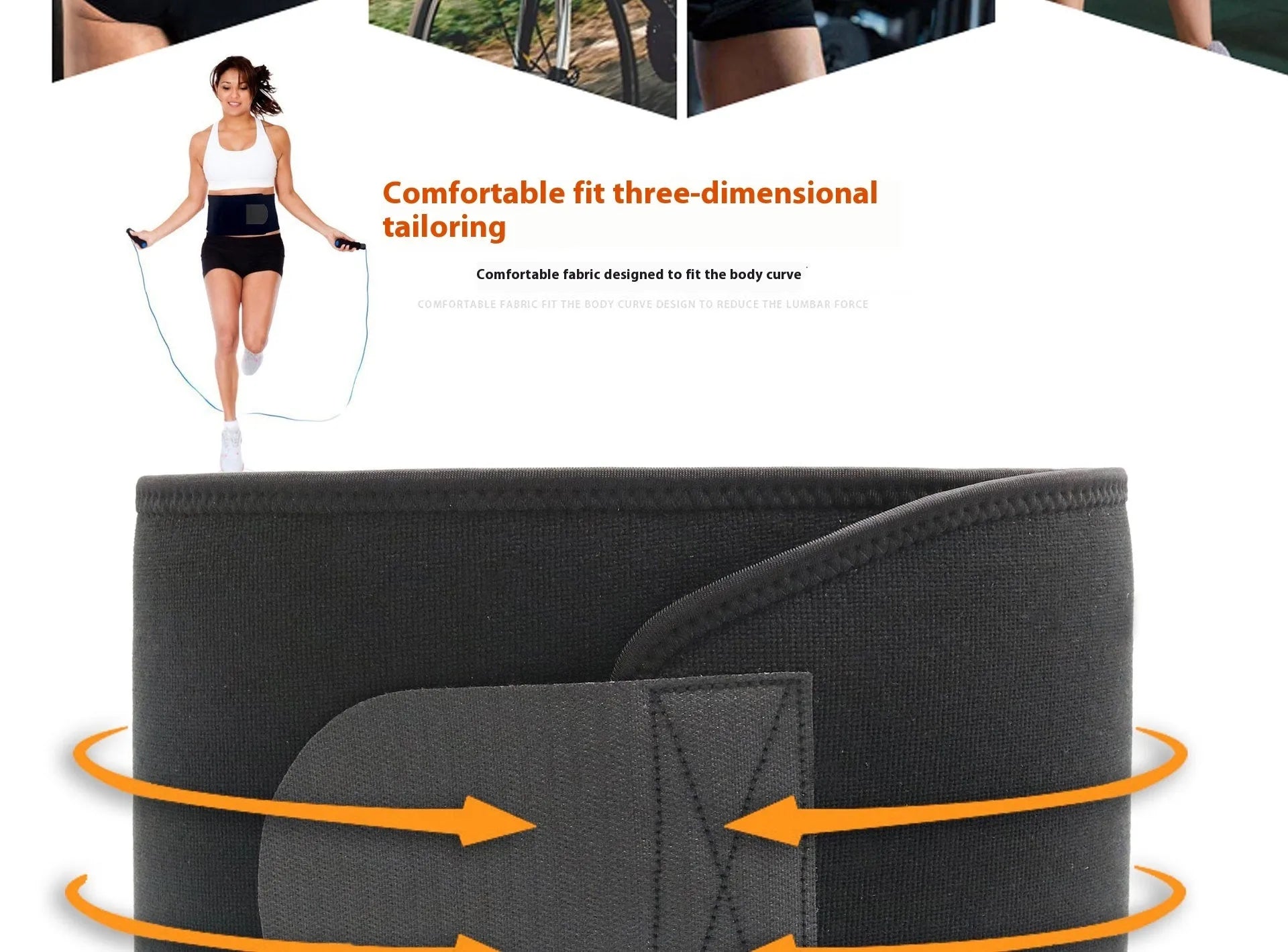 Neoprene lumbar support belt in black, blue or pink for sports fitness and waist protection